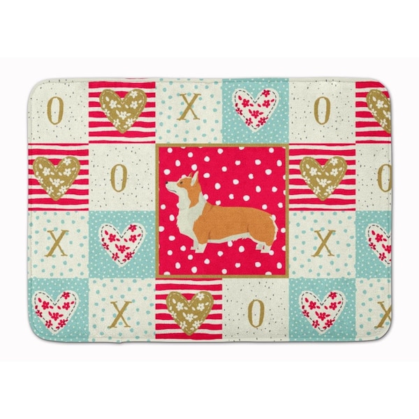 Carolines Treasures 19 x 27 in. Pembroke Corgi Love Machine Washable Memory Foam Mat CK5944RUG - main
